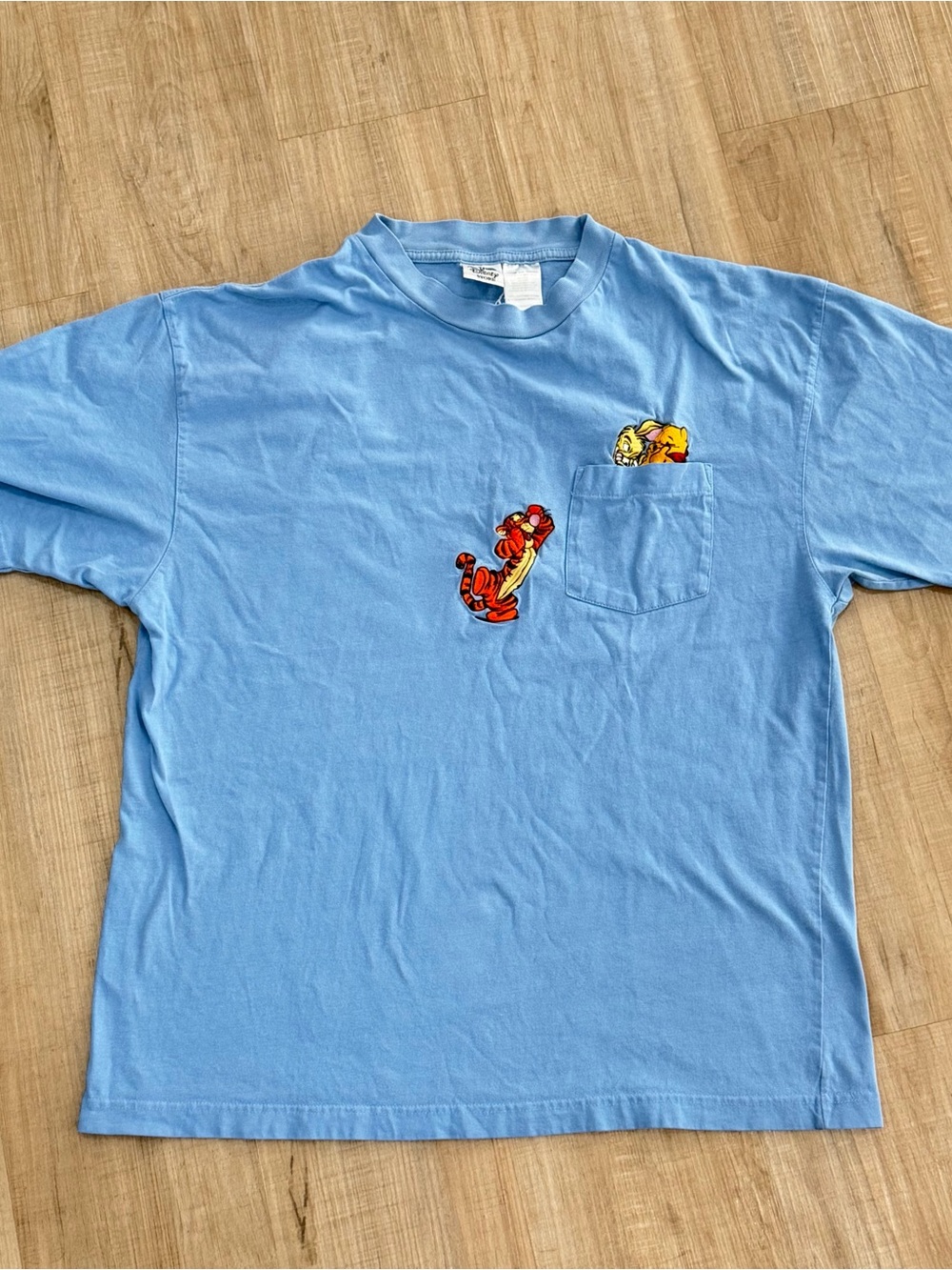 Disney Light Blue Short Sleeve Tee with Tigger, Pooh, & Rabbit
